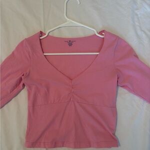 Brandy Melville Pink V-Neck Top